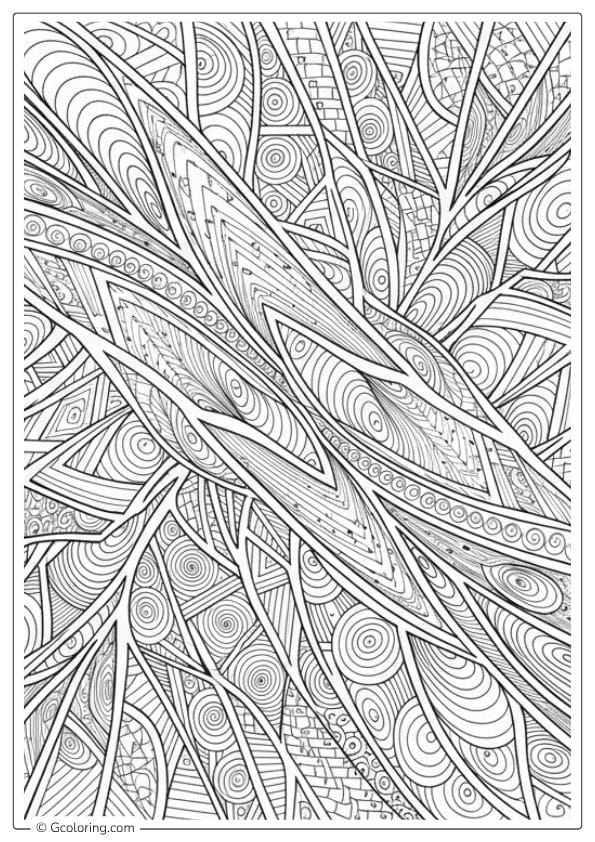 Abstract Waves Adult Coloring Pages