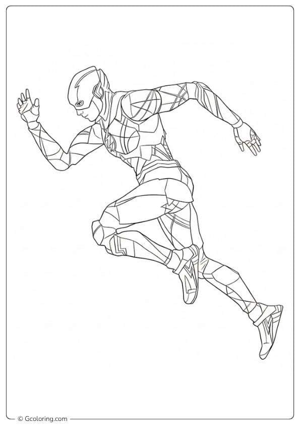 Action Spider Man Outline for Coloring Pages The Flash