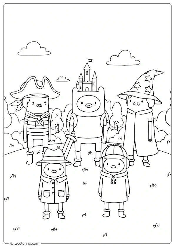 Adventure Time coloring pages Costume Party