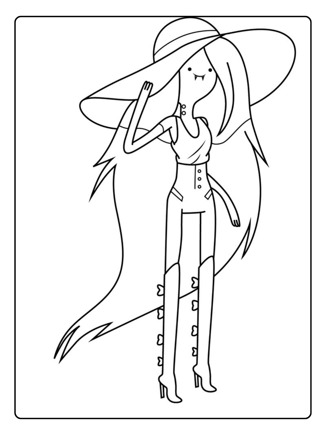 Adventure Time Coloring Pages Marceline the Vampire Queen
