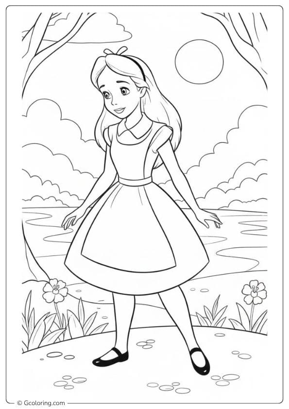 Alice in Wonderland Coloring Pages Starting the Adventure