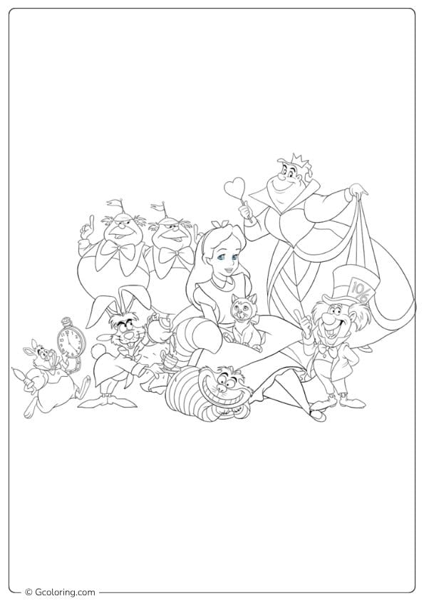 Alice in Wonderland Coloring Pages The Whole Crew