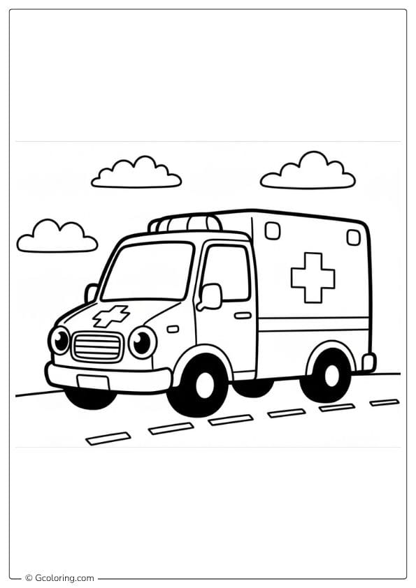 Ambulance Vehicle Coloring Pages