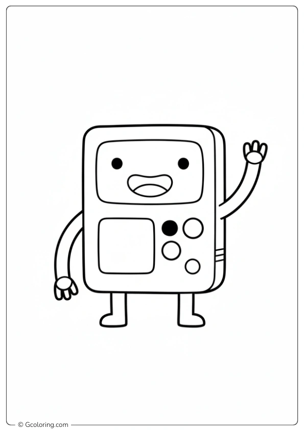 BMO smiling and waving hello