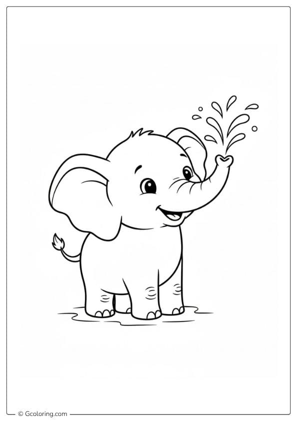 Baby Elephant Coloring Pages Animals