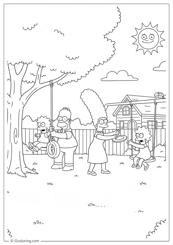 Backyard Fun coloring pages the simpsons
