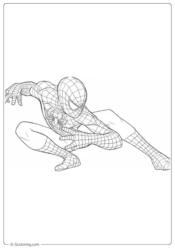 Black Suit Spiderman and Venom Coloring Pages Simple Outline