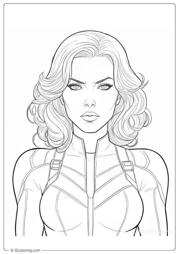 Black Widow Jumping Action Outline Coloring Pages