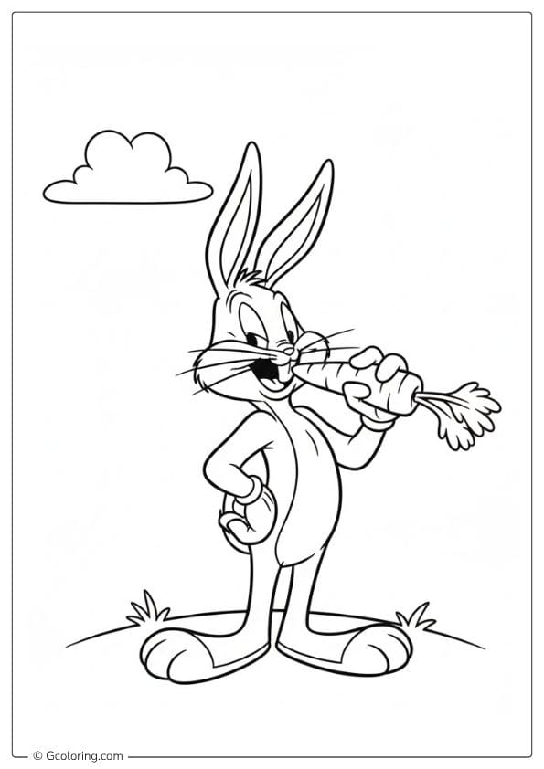 Bugs Bunny Carrot Looney Tunes Coloring Pages