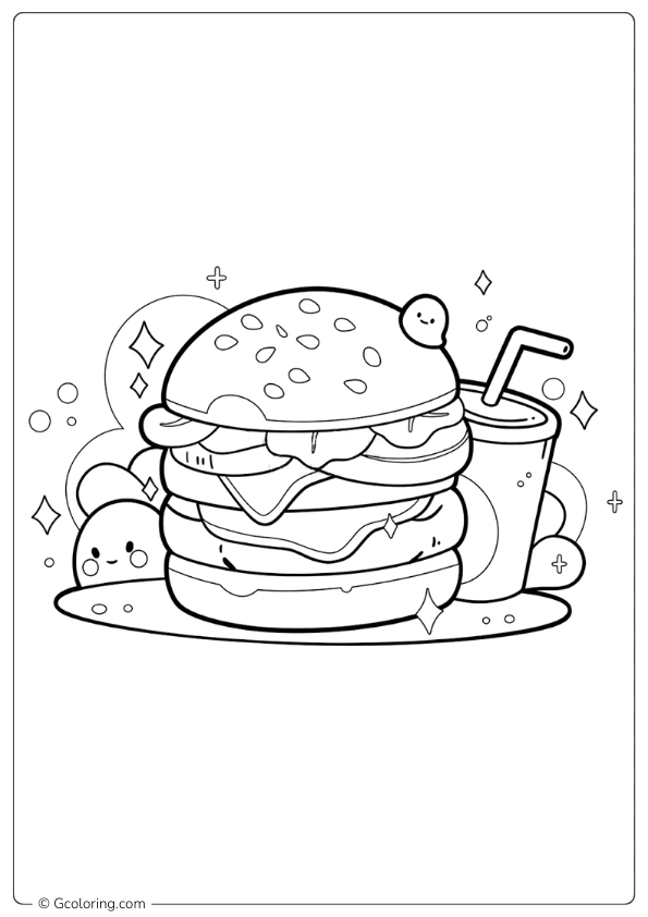 Burger Coloring Page (10)