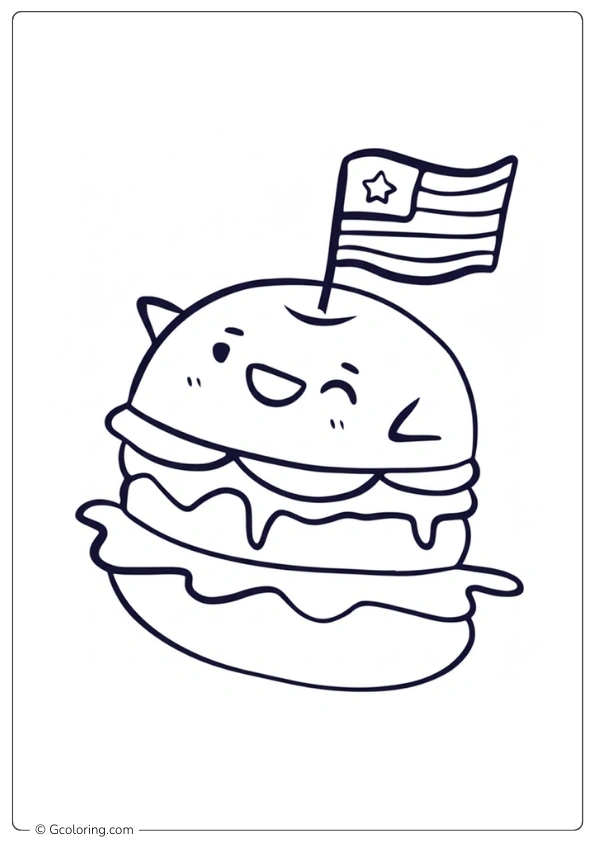 Burger Coloring Page (3)