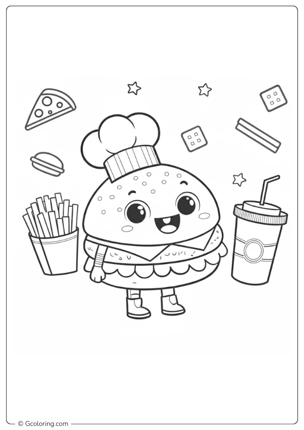 Burger Coloring Page (5)