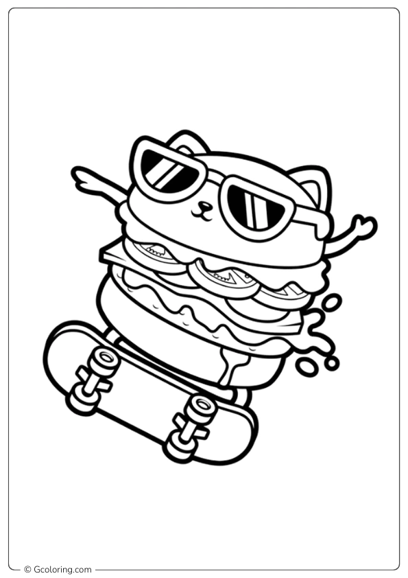 Burger Coloring Page (8)
