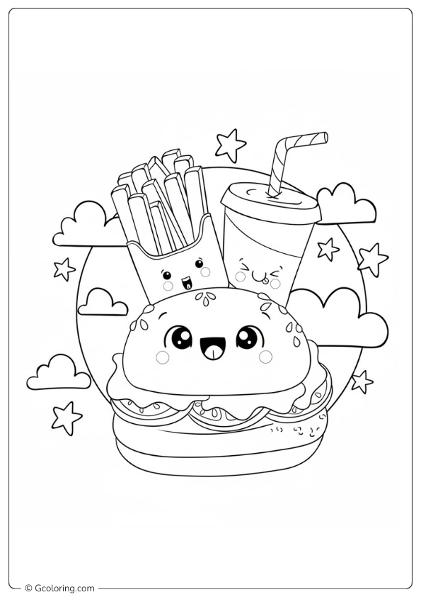 Burger Coloring Page (9)
