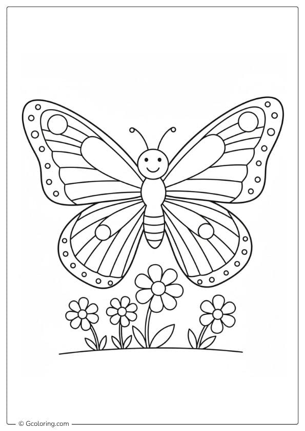 Butterfly Cute Coloring Pages Animals