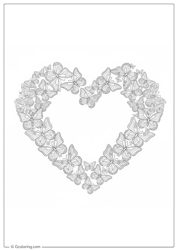 Butterfly Heart Art – love coloring pages for adults