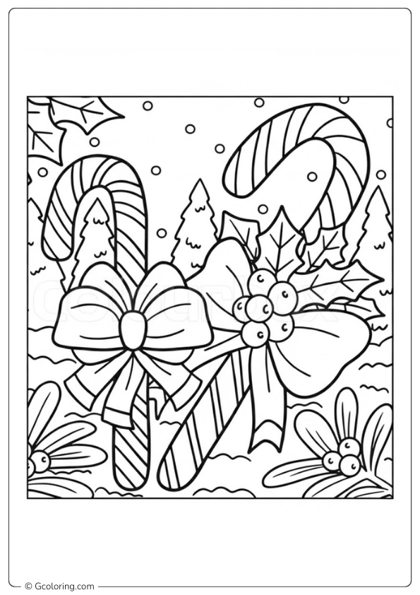 Candy Canes Coloring Page (10)