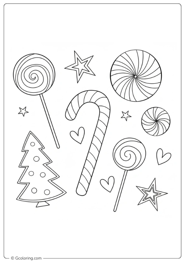 Candy Canes Coloring Page (4)