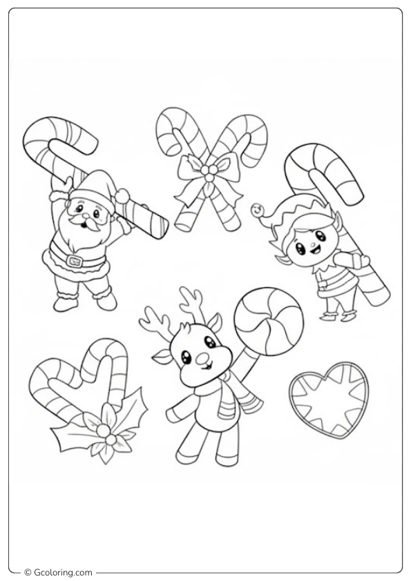 Candy Canes Coloring Page (6)
