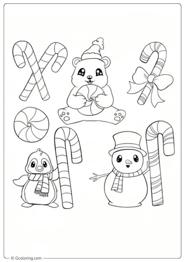 Candy Canes Coloring Page (7)
