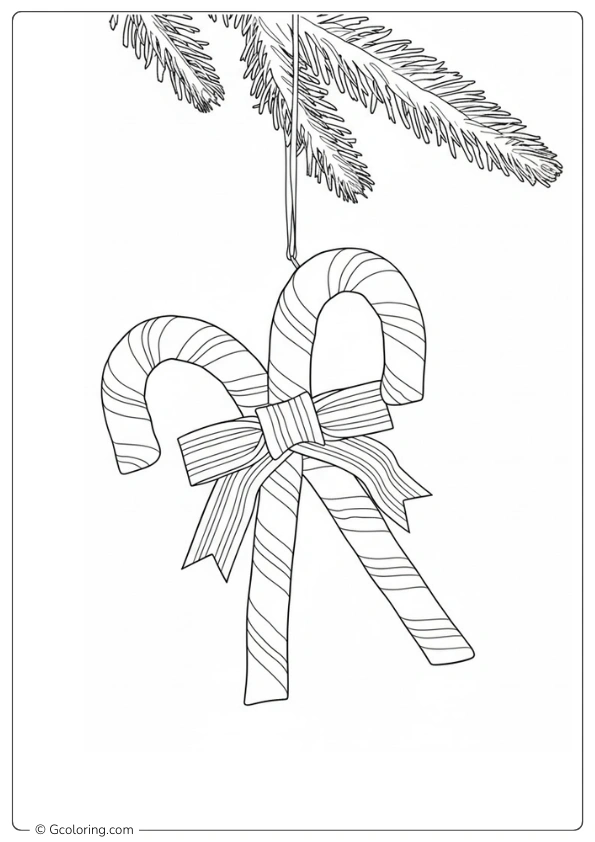 Candy Canes Coloring Page