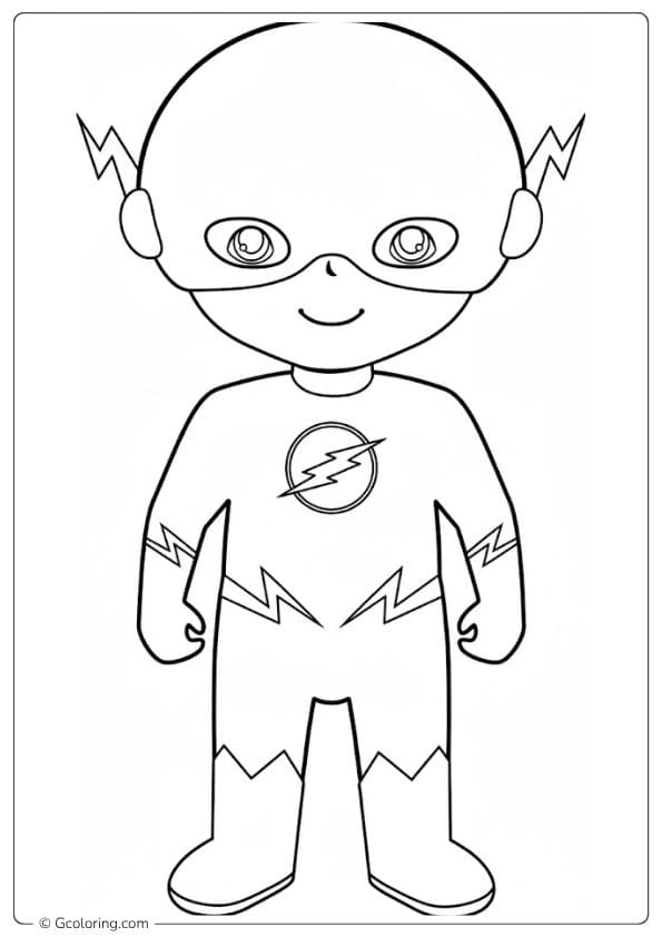 Chibi The Flash Outline for Coloring Pages The Flash