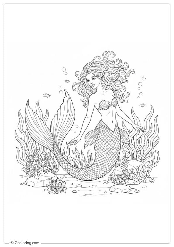 Classic Adult Mermaid Coloring Pages