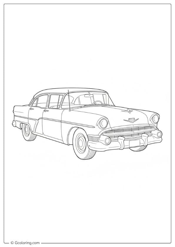 Classic Car Coloring Pages – 1950s Sedan