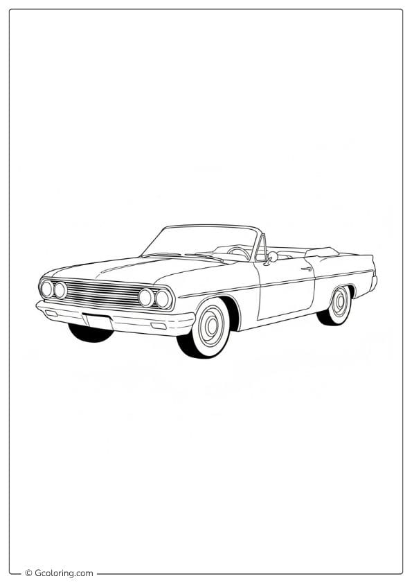 Classic Car Coloring Pages – 1960s Convertible