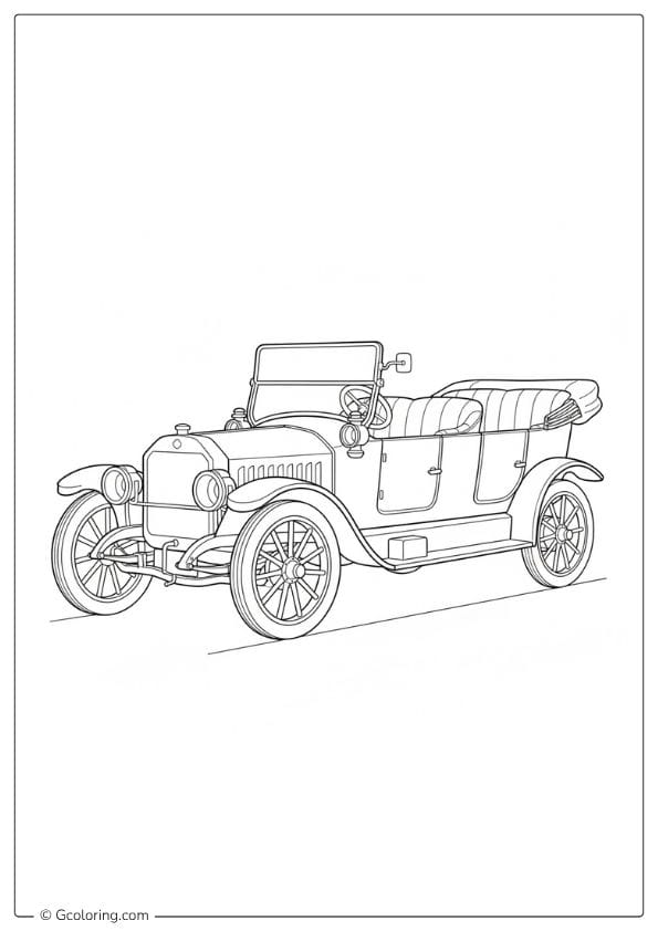 Classic Car Coloring Pages – Antique Touring Car