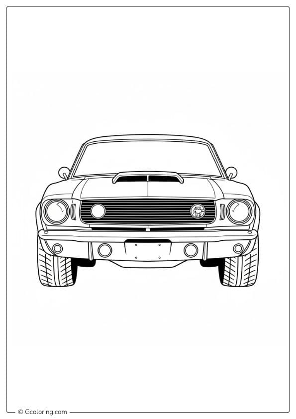 Classic Car Coloring Pages – Muscle Car Front View