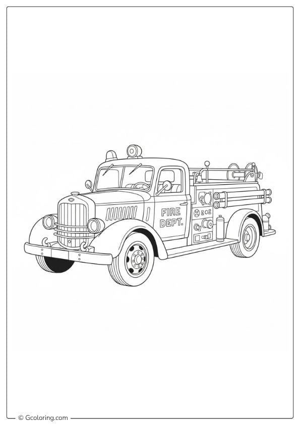 Classic Car Coloring Pages – Old Fire Truck