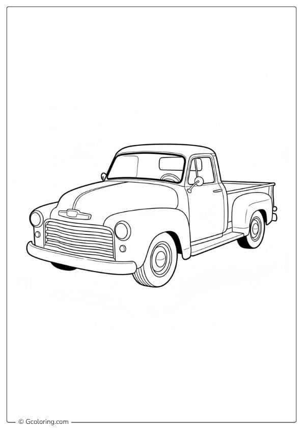 Classic Car Coloring Pages – Old Pickup Truck