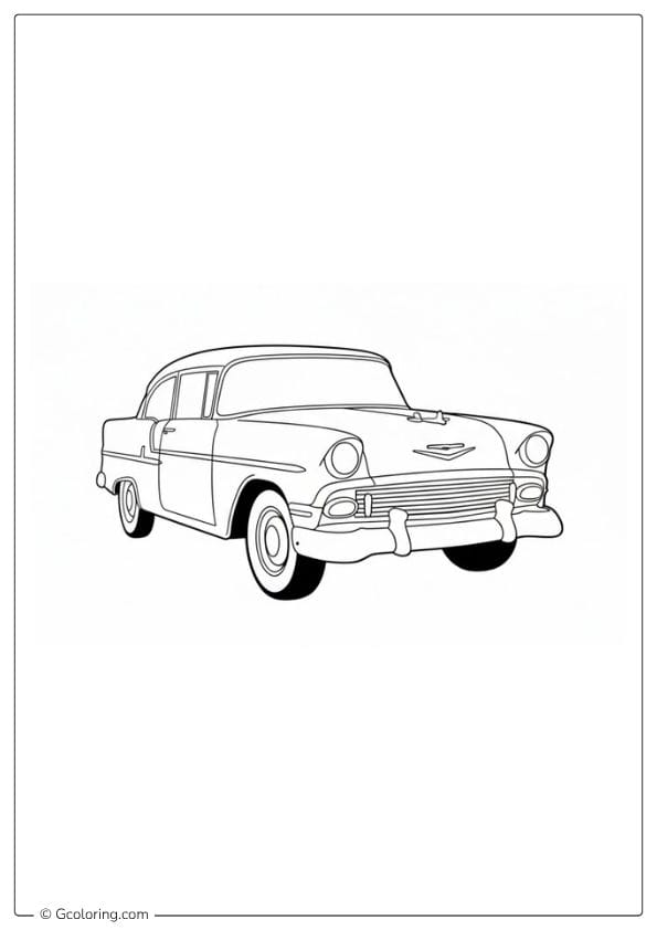 Classic Car Coloring Pages – Retro Car Front and Side