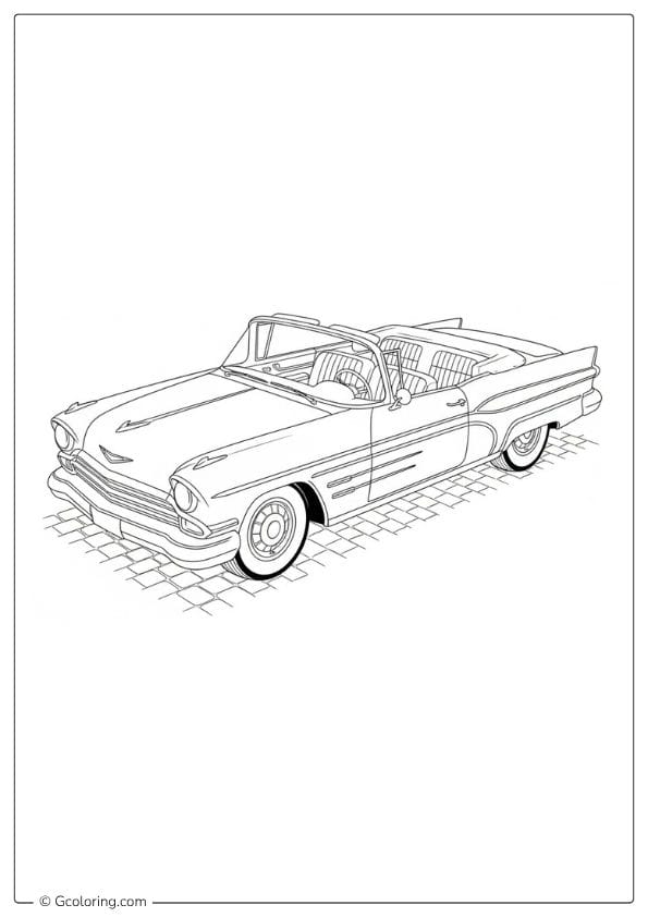 Classic Car Coloring Pages – Vintage Convertible