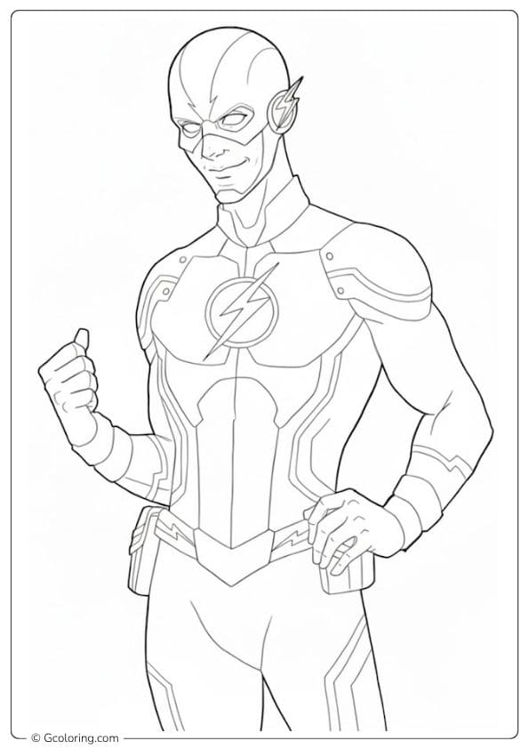 Classic Pose Coloring Pages The Flash