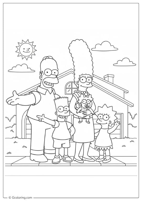 Classic Pose coloring pages the simpsons