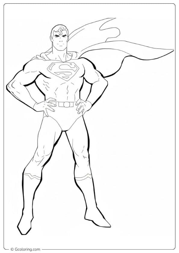 Classic Superman Outline Simple Superhero Coloring Pages