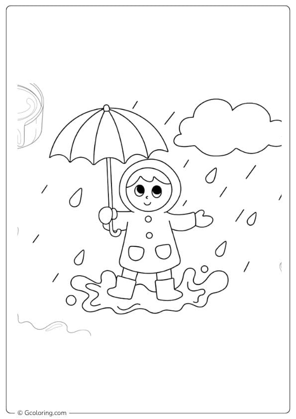 Color The Clouds Rainy Day Coloring Pages