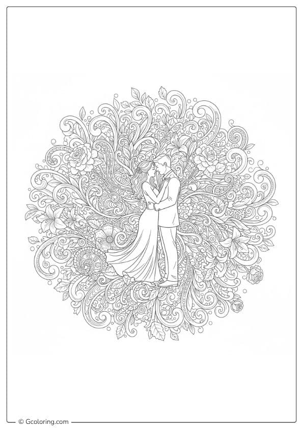 Couple Silhouette Art – love coloring pages for adults