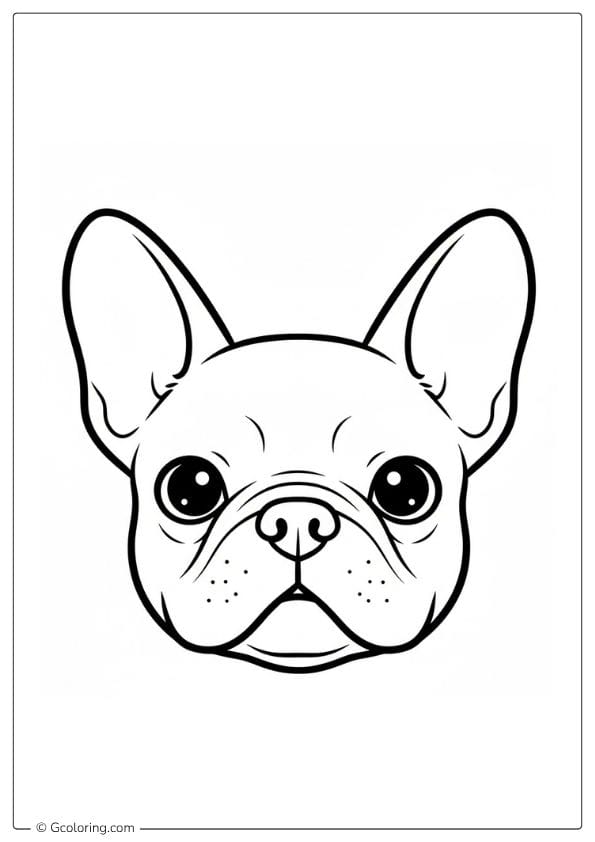 Cute French Bulldog Coloring Pages Face