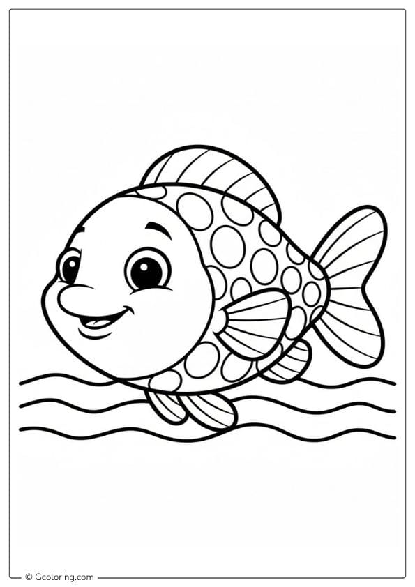 Cute Rainbow Fish Coloring Page
