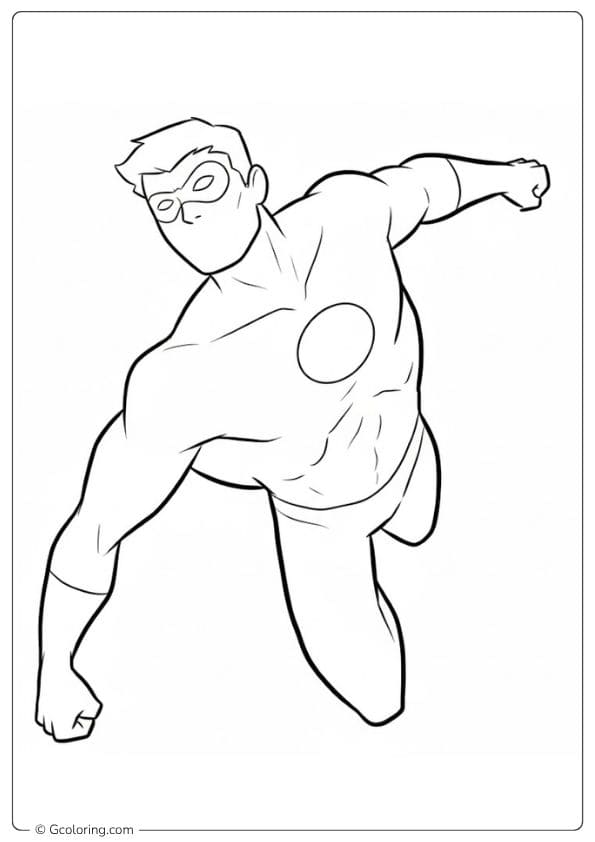 Dynamic Superhero Outline for Superhero Coloring Pages