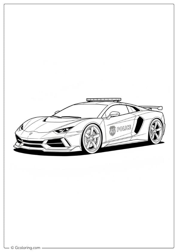 Elite Police Car Coloring Page