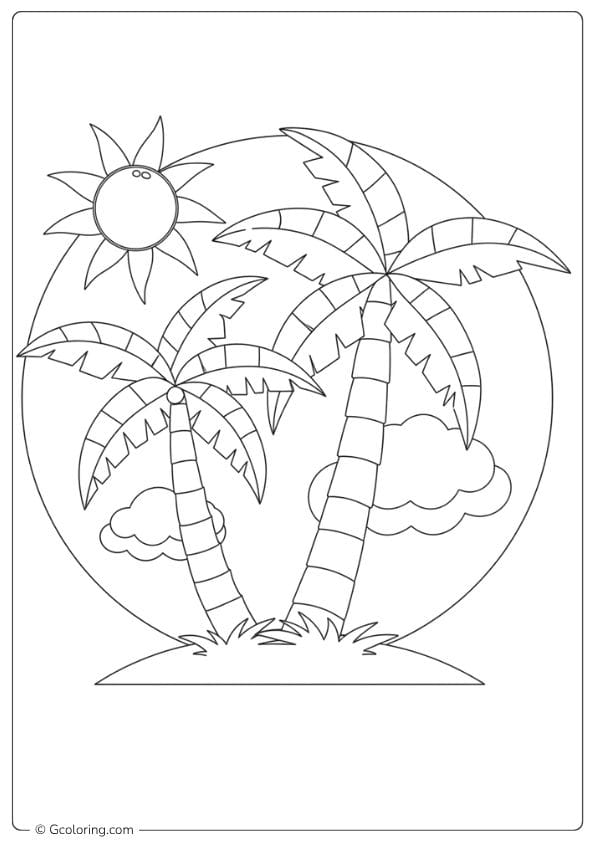 Escape The Ordinary Palm Tree Coloring Pages