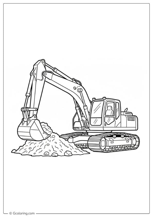 Excavator Vehicle Coloring Pages