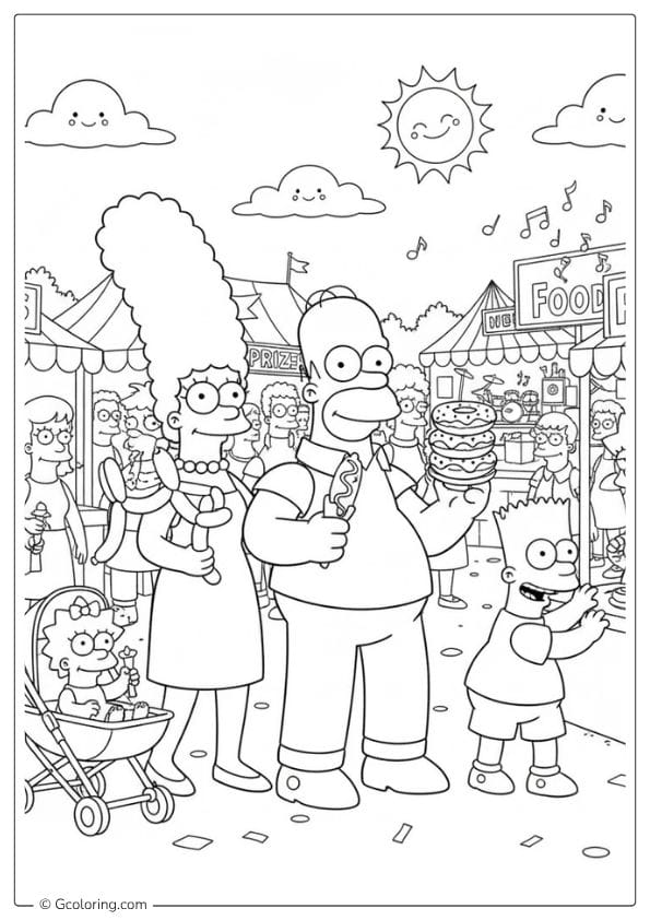 Festival Night coloring pages the simpsons