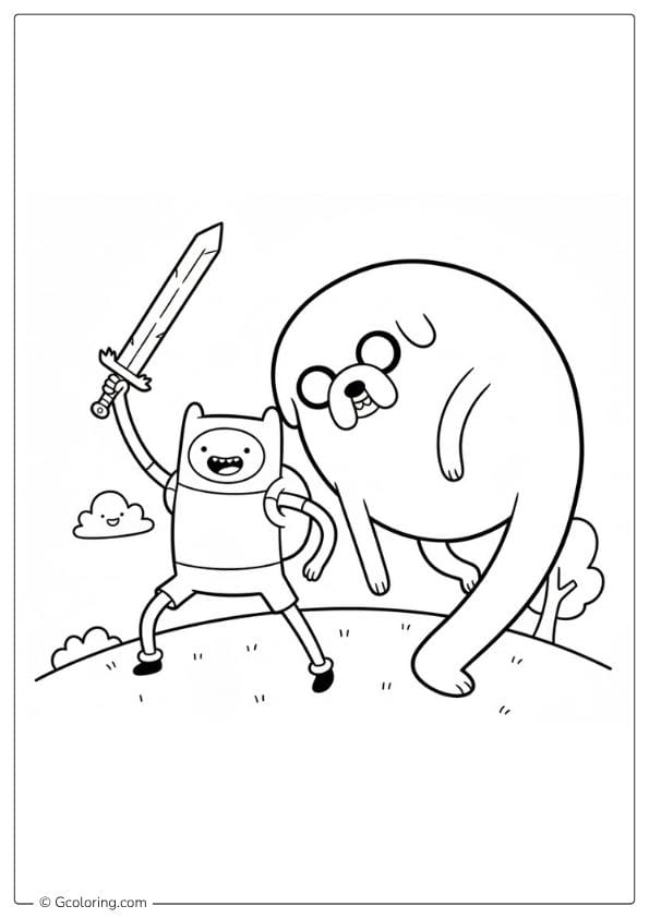 adventure time coloring pages finn and jake​