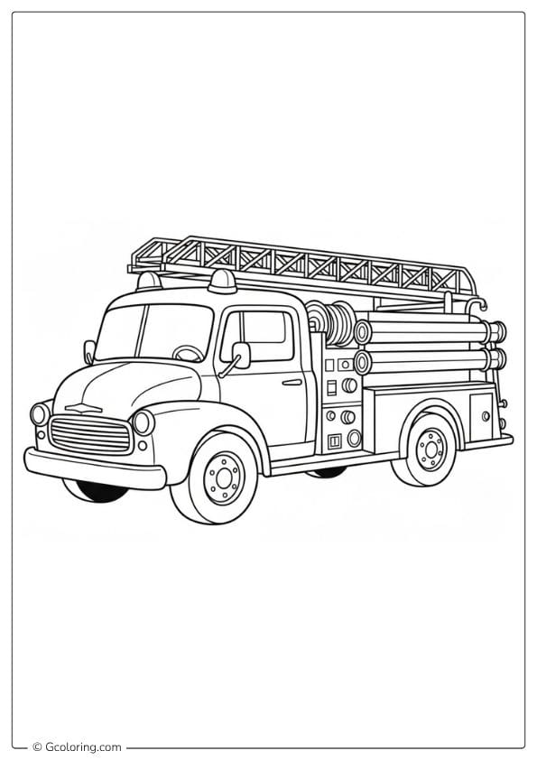 Fire Truck Vehicle Coloring Pages