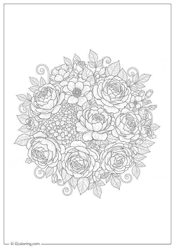 Floral Fusion Adult Coloring Pages
